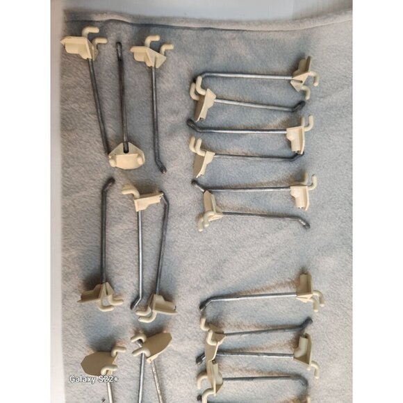 5 inch Plastic & Metal Pegboard Hooks Set of 24 for .25 inch Pegboard Shelving - Picture 12 of 13